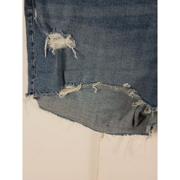 Old Navy Shorts Womens 16 Plus Blue High Rise Distressed Cutoff Denim Jorts Y2K - Picture 3 of 8